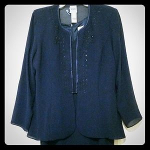 R&M Richards,  2 Pc. Sequin Jacket Dress, Size 18